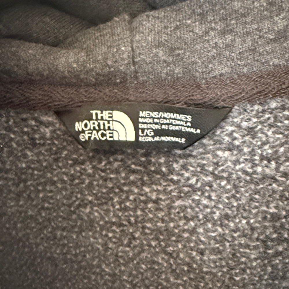 The North Face Men's Charcoal Hoodie with Flag Logo - Picture 3 of 3